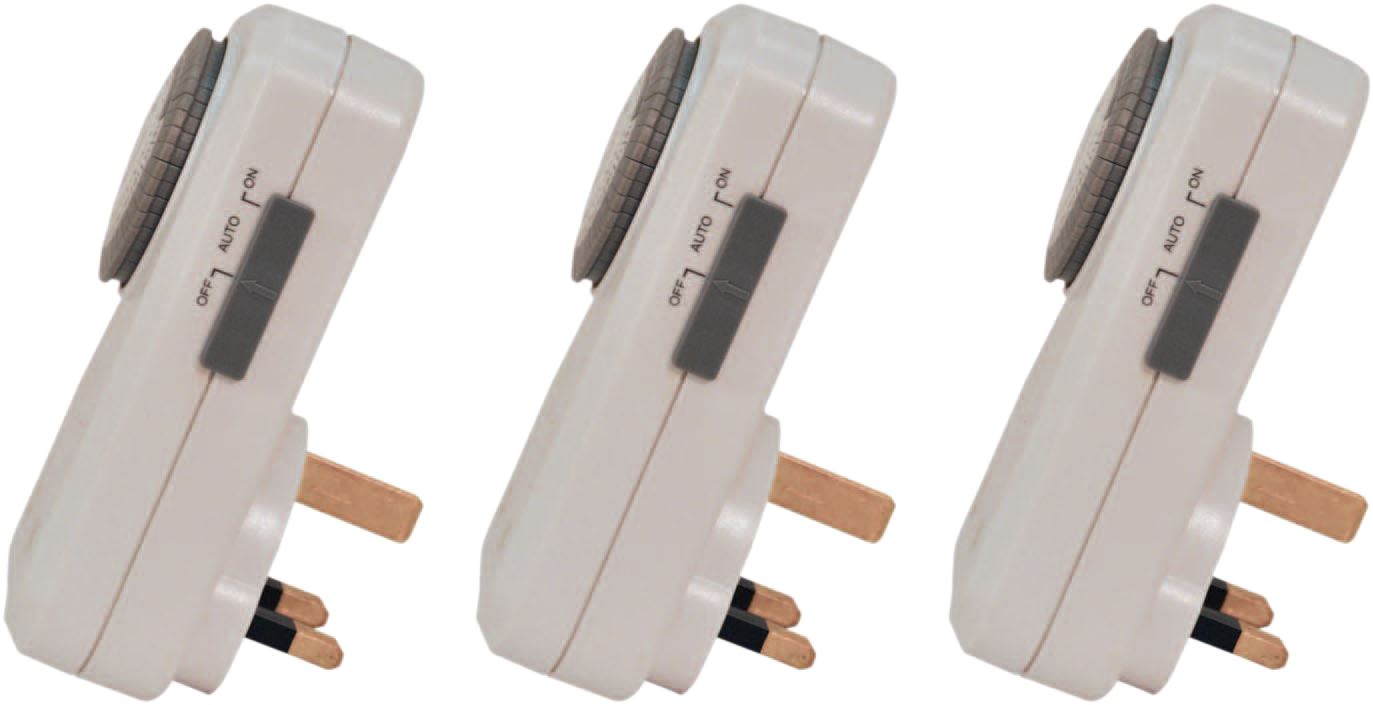 3 x Pack 13A Plug In Mains Daily Mechanical Timers