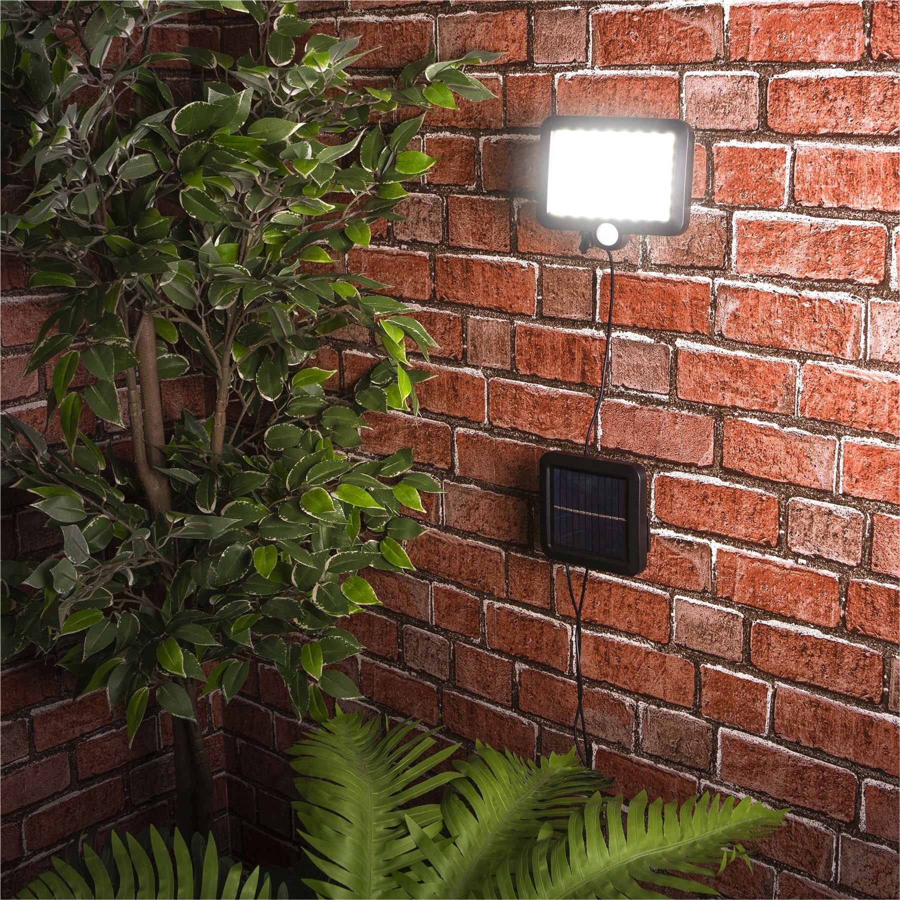 Solar Powered PIR Motion Sensor Security Light Outdoor 56 LED Split Design