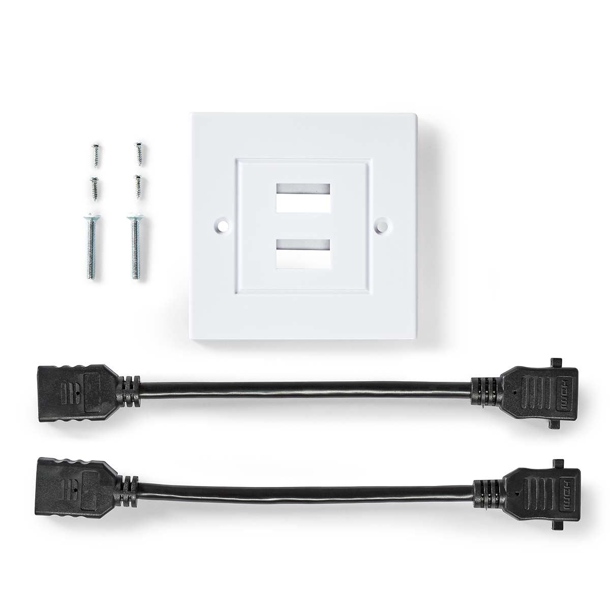 Nedis HDMI™ Wall Box | 2x HDMI™ Female | 4K@60Hz | HDMI™ Output | Black | 18 Gbps | Gold Plated | Envelope