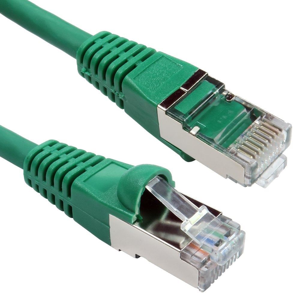 Ex-Pro 15cm (0.15m) Cat6 High Grade 26AWG Patch Cables for 1U Patching - Green