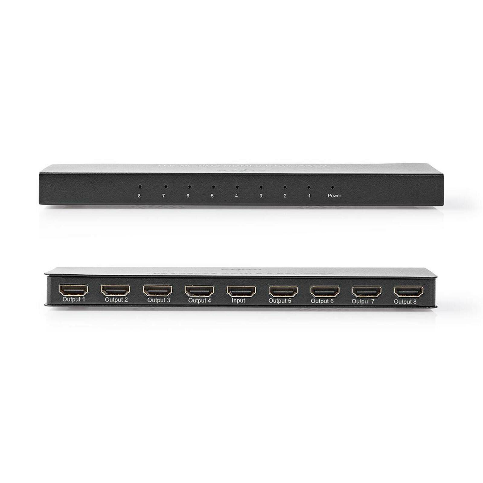 Nedis HDMI™ Splitter | 8 port(s) | HDMI™ Input | 8x HDMI™ Output | 4K@60Hz | 18 Gbps | Metal | Anthracite