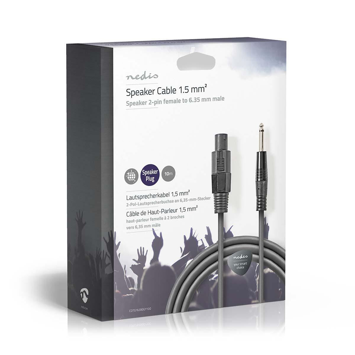 Nedis Speaker Cable | 48 x 0.20 mm | Full Copper| 10.0 m | Round | PVC | Dark Grey | Gift Box