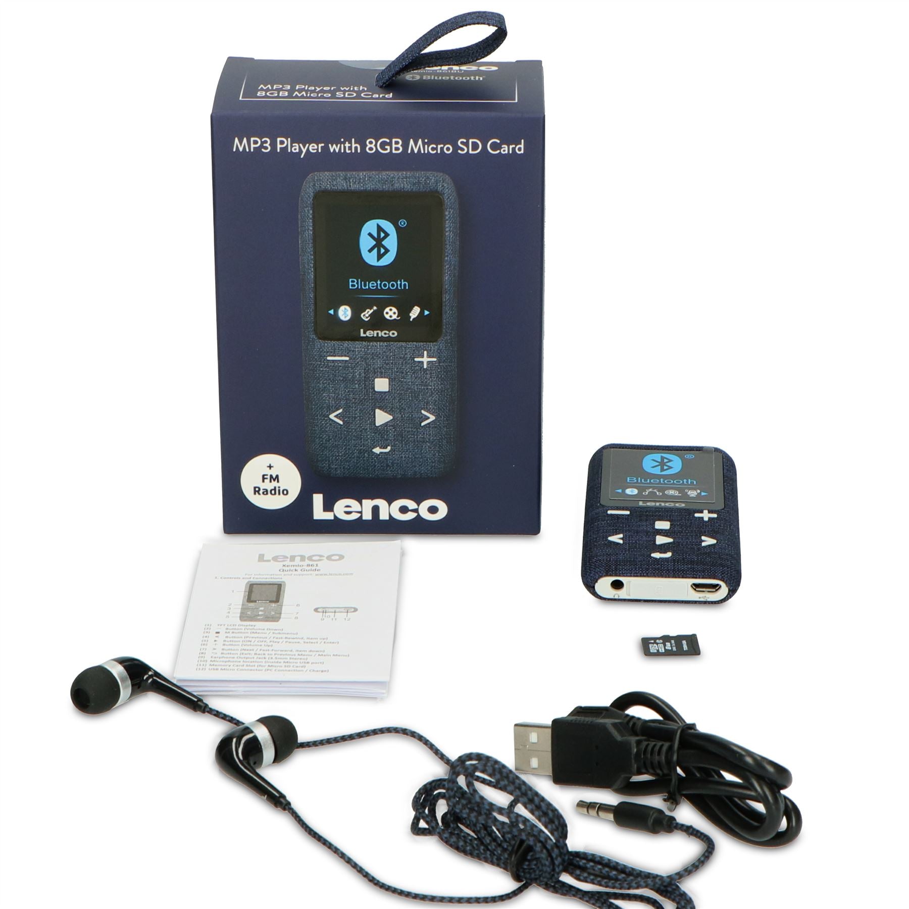 Lenco MP3/MP4 Player | Bluetooth® | 8GB | Micro SD Card Expansion | Blue