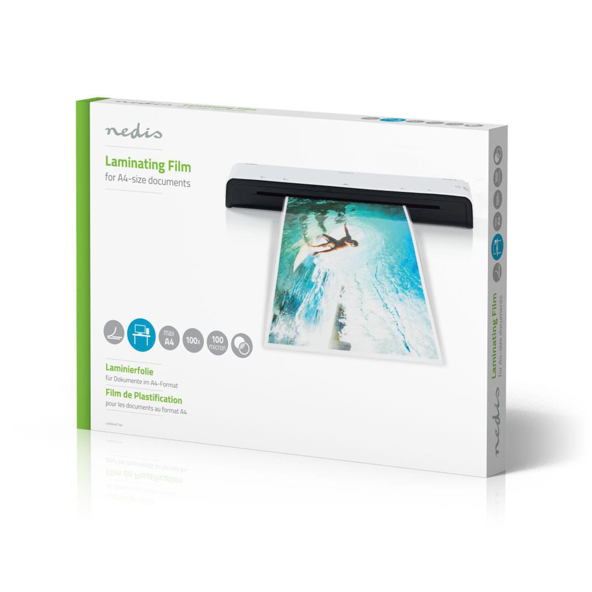 Nedis Laminating Film | A4 | Thickness: 100 µm | Packed per: 100 pcs | Plastic | Transparent