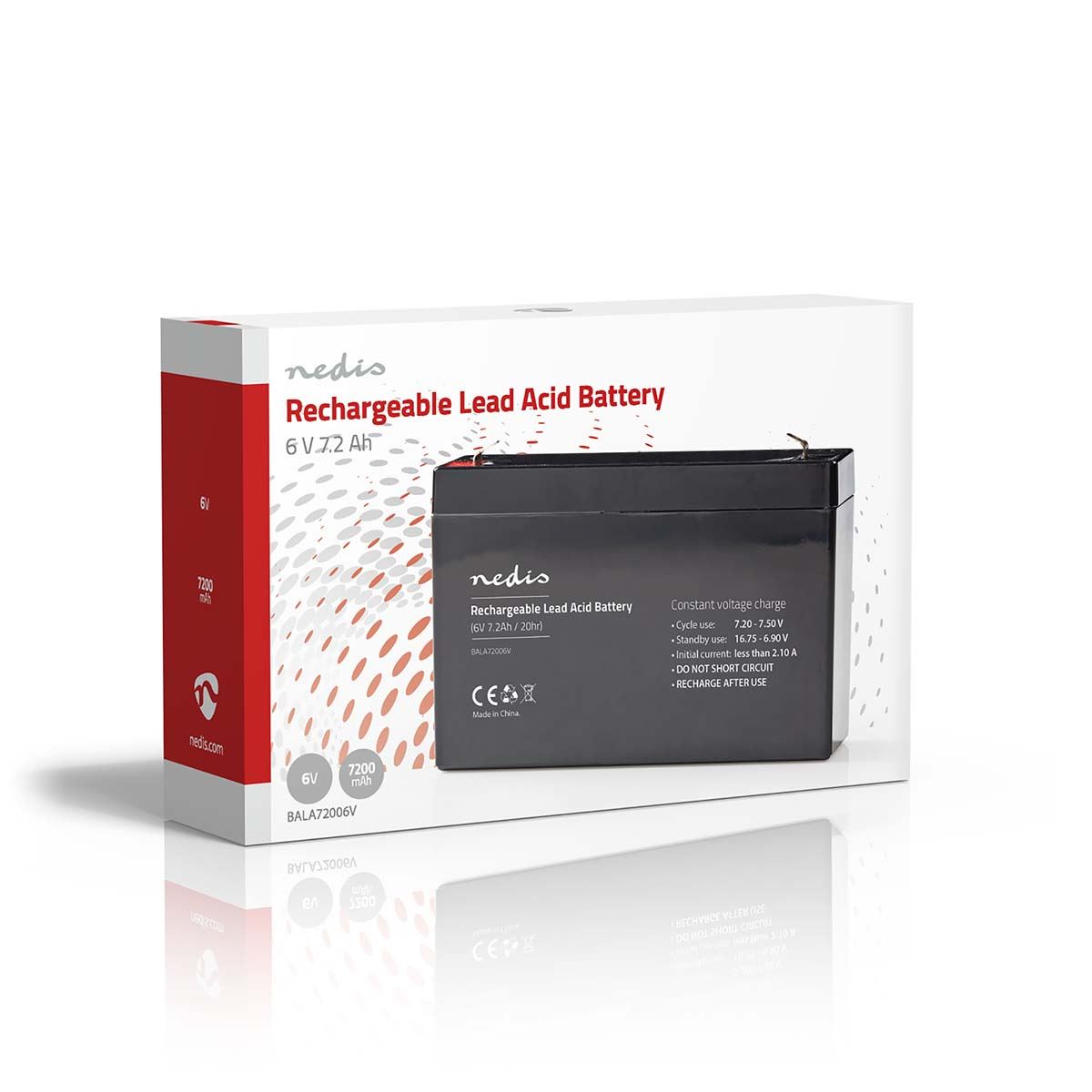 Nedis Battery | Lead-Acid | Rechargeable | 6 V | 7200 mAh