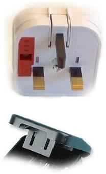 USA 2 Pin Converter Adapter Plug - Converts USA 2 Pin to UK 3 Pin Mains 10A - White