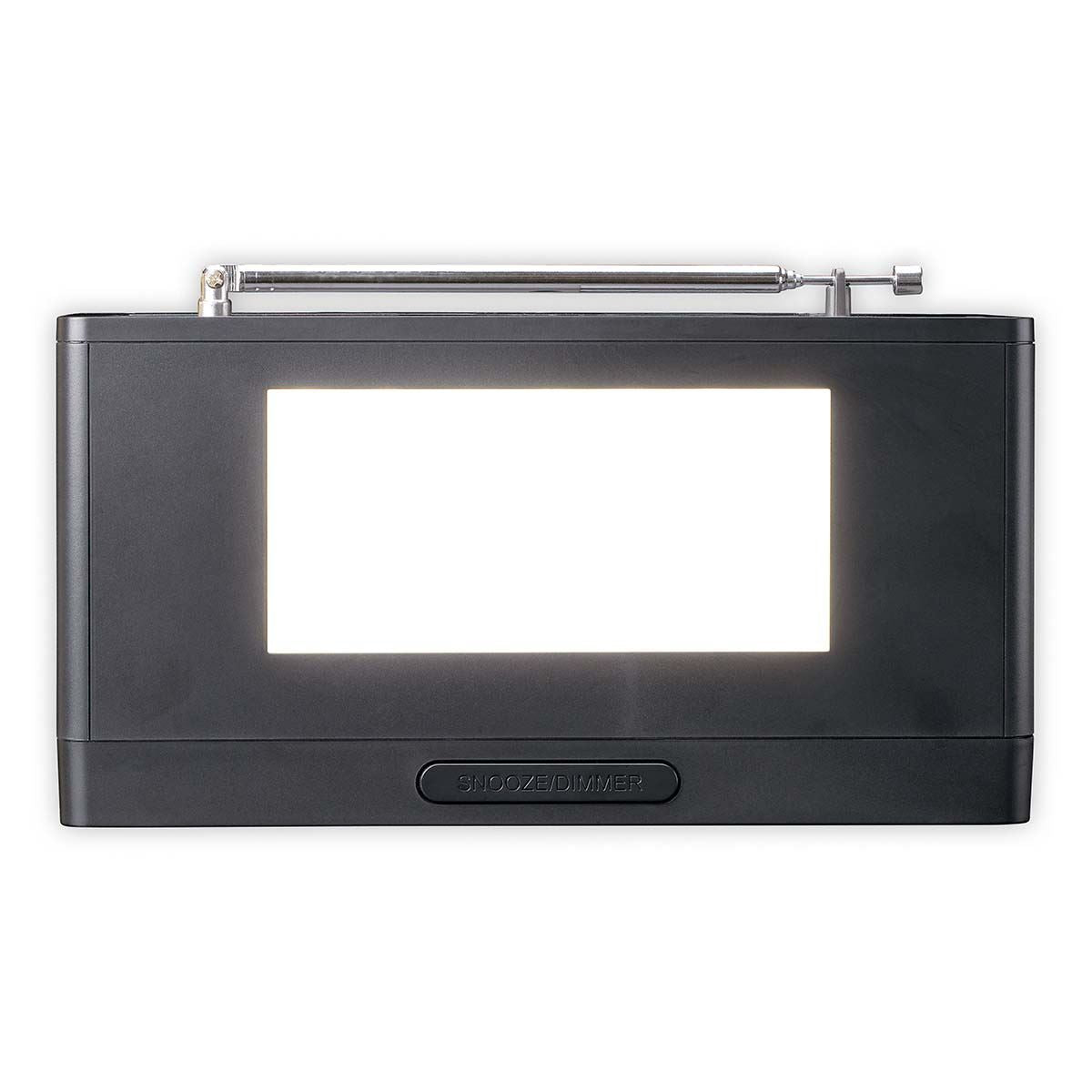 Lenco FM Alarm Clock Radio with Night Light | Black