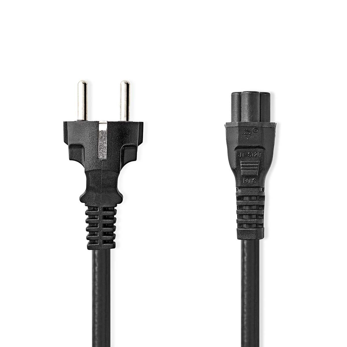 Nedis Power Cable | Plug with earth contact male | IEC-320-C5 | Straight | Straight | Nickel Plated | 5.00 m | Round | PVC | Black | Label