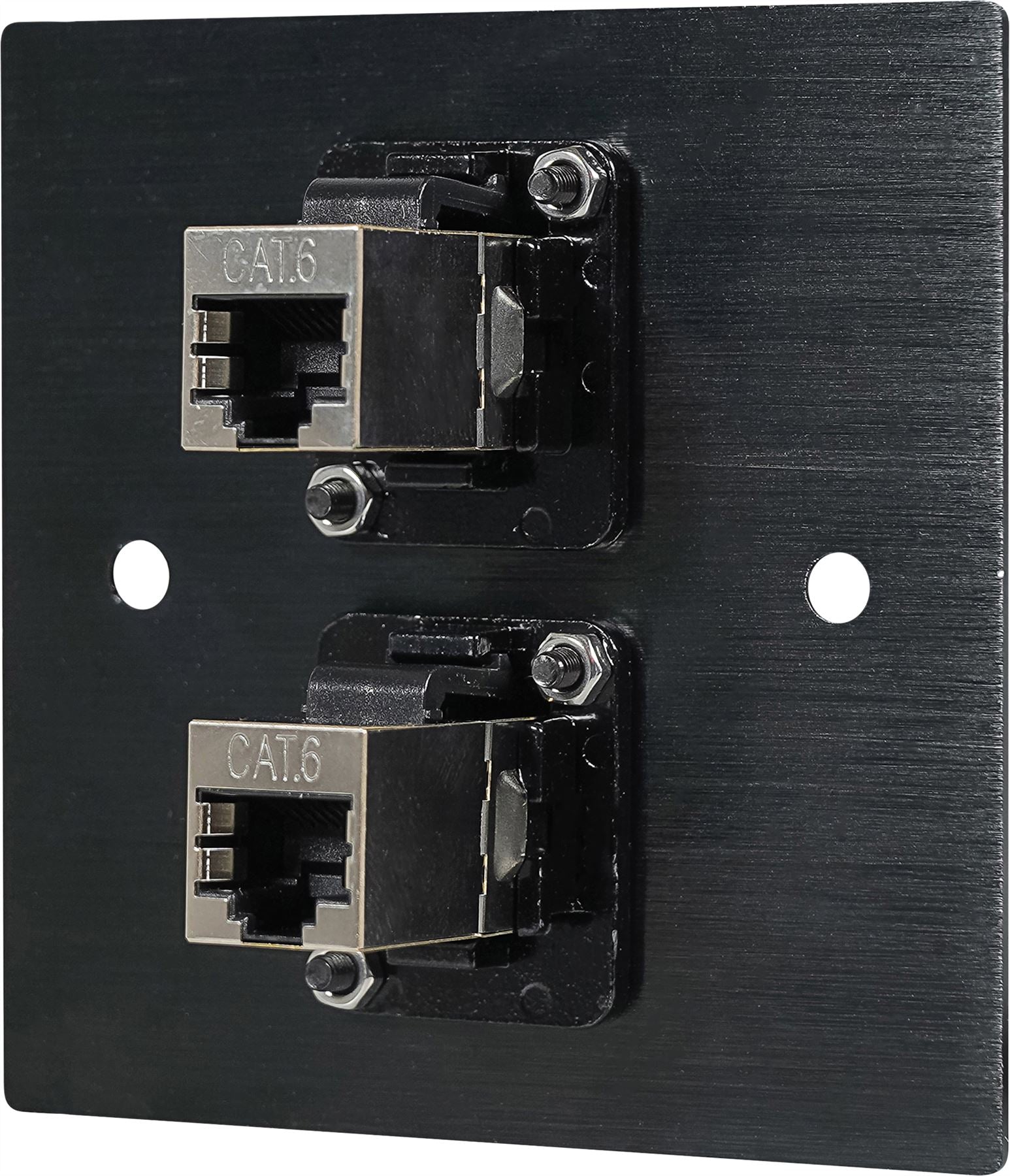 Black Wall Face Plate Electrical AV Slim Series 2 x Cat 6 Socket Wall Plate Metal