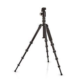 Nedis Tripod | Maximum load capacity: 3.0 kg | Minimum working height: 17.5 cm | Maximum working height: 145.0 cm | 3 Segments | Ball Head | Travel bag included | Reversible center column | ABS / Aluminium | Black