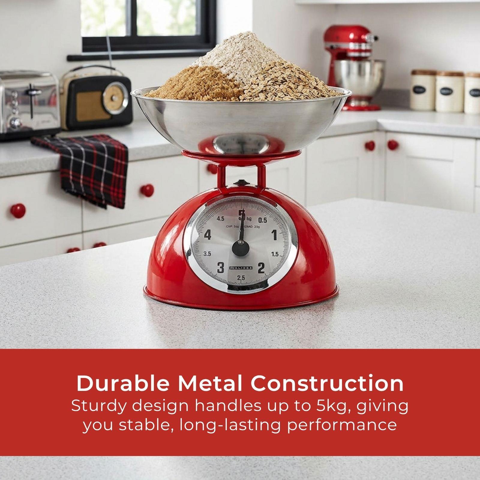 MELISSA Retro Traditional Vintage Metal Mechanical Weight Baking 5kg Kitchen Scale Red
