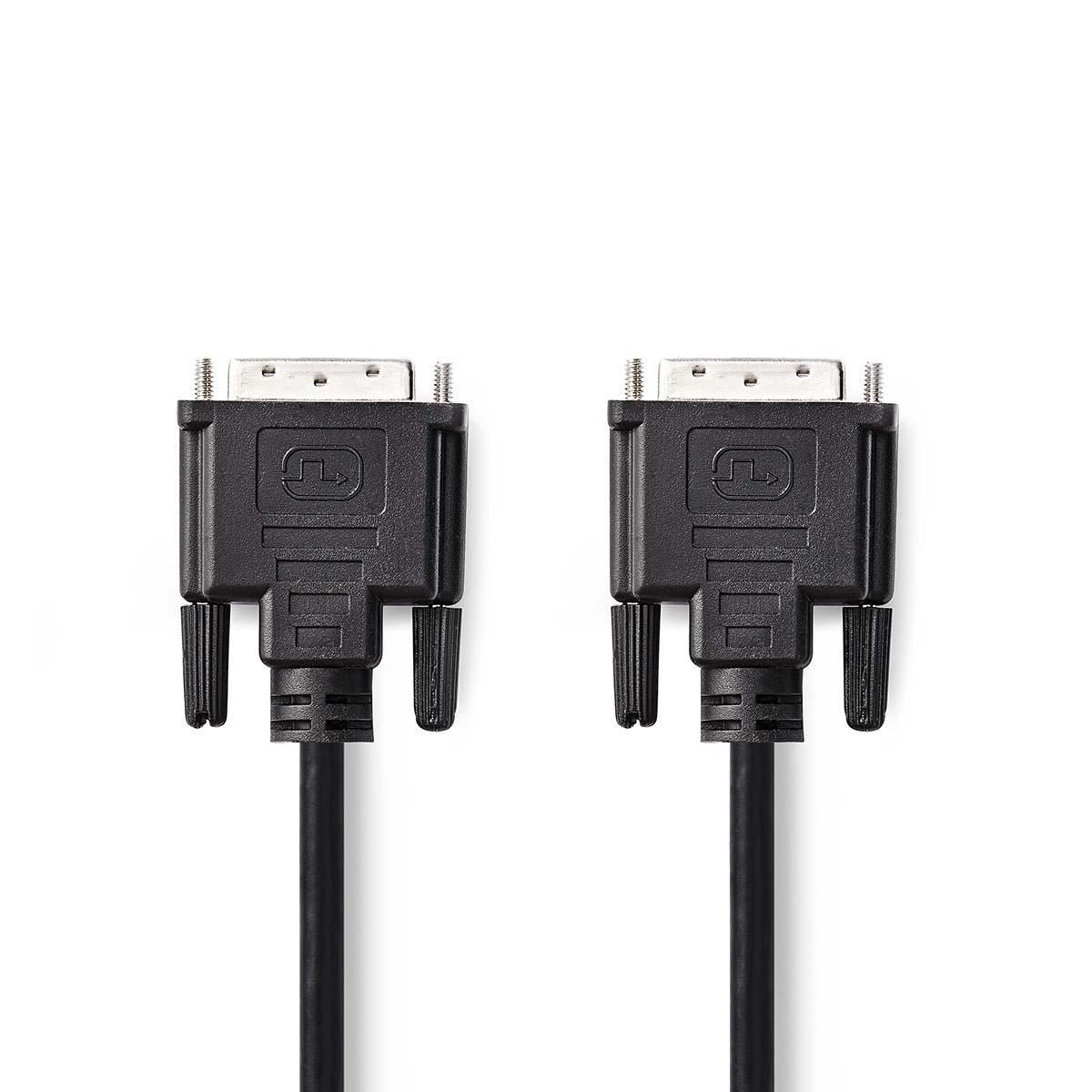 Nedis DVI Cable | DVI-D 24+1-Pin Male | DVI-D 24+1-Pin Male | 1080p | Nickel Plated | 10.0 m | Straight | PVC | Black | Polybag