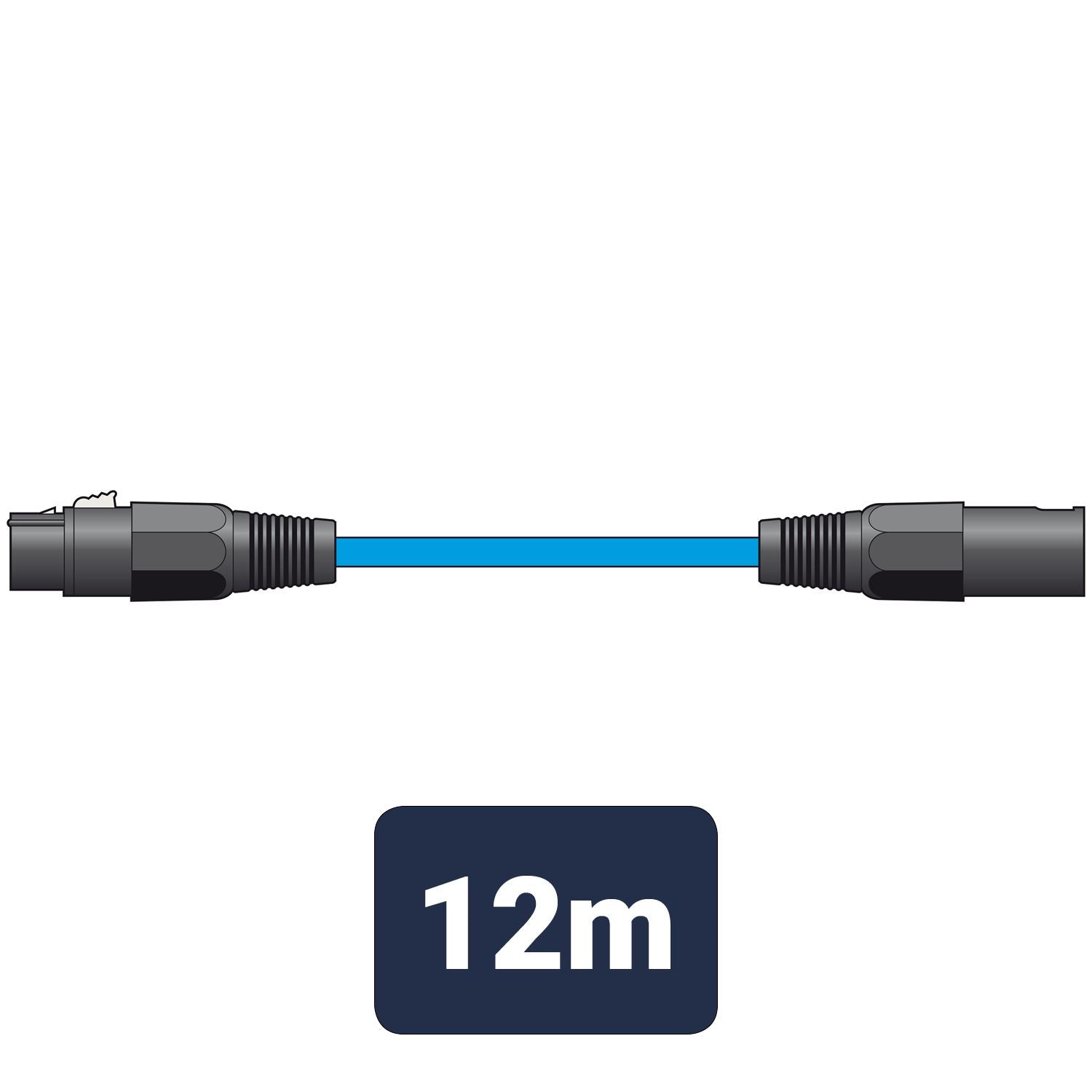 Citronic 12m Classic Microphone Leads XLR Female - XLR Male - Blue