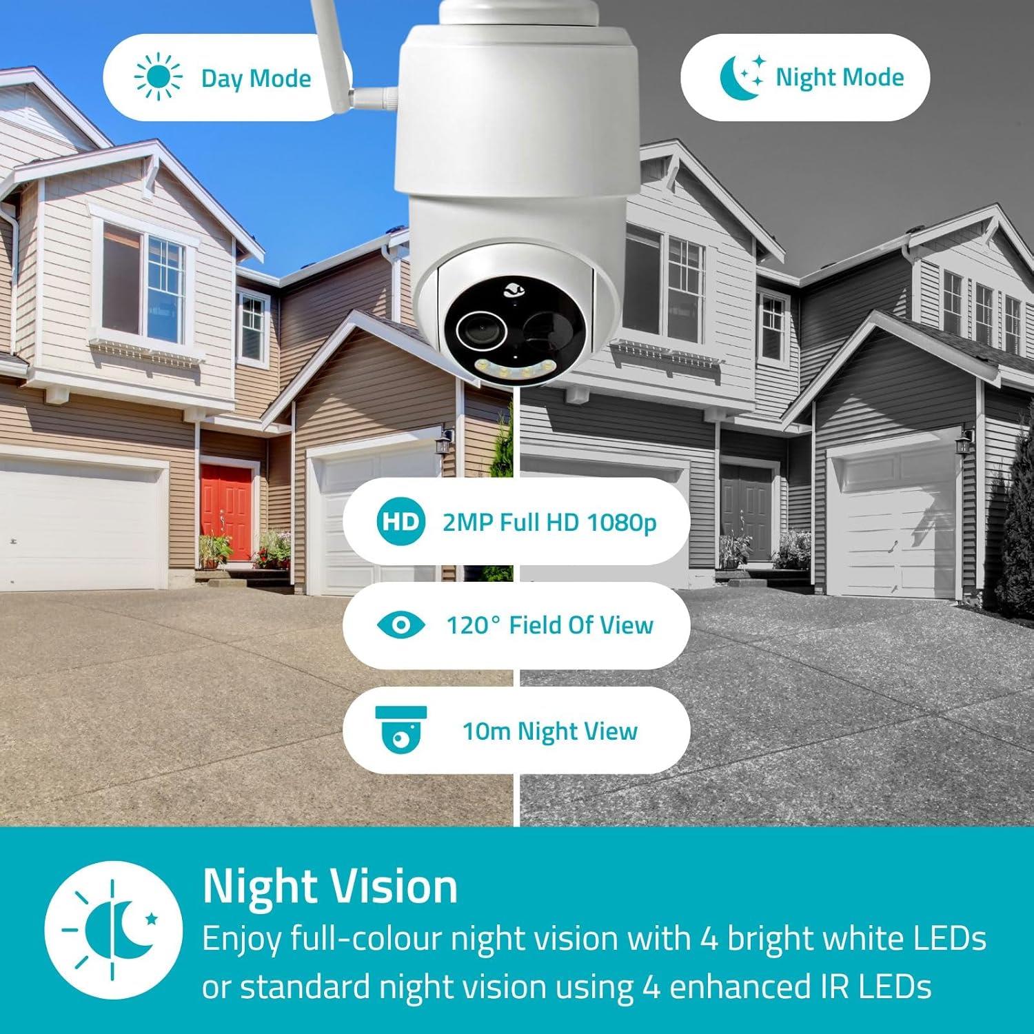 Nedis SmartLife Outdoor Camera Wi-Fi  4G HD 1080p Pan tilt P65 Solar Operation