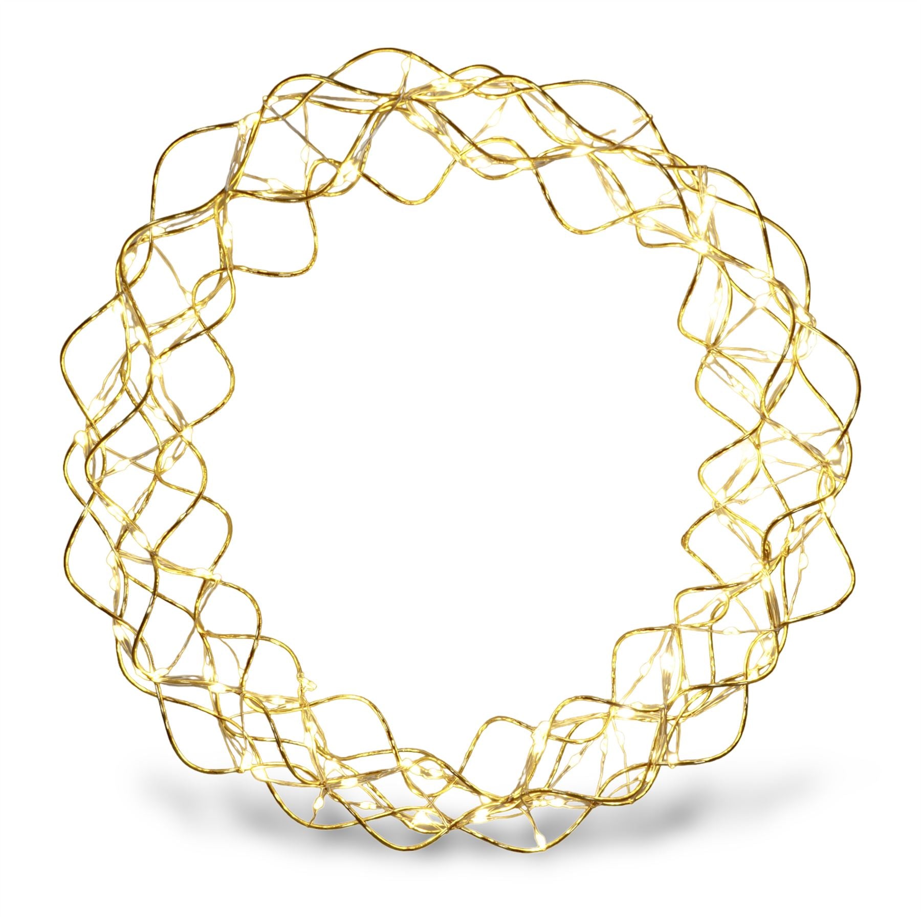 Outdoor 140 LED Copper Gold Christmas Wreath with Timer Power Supply and 10m Lead