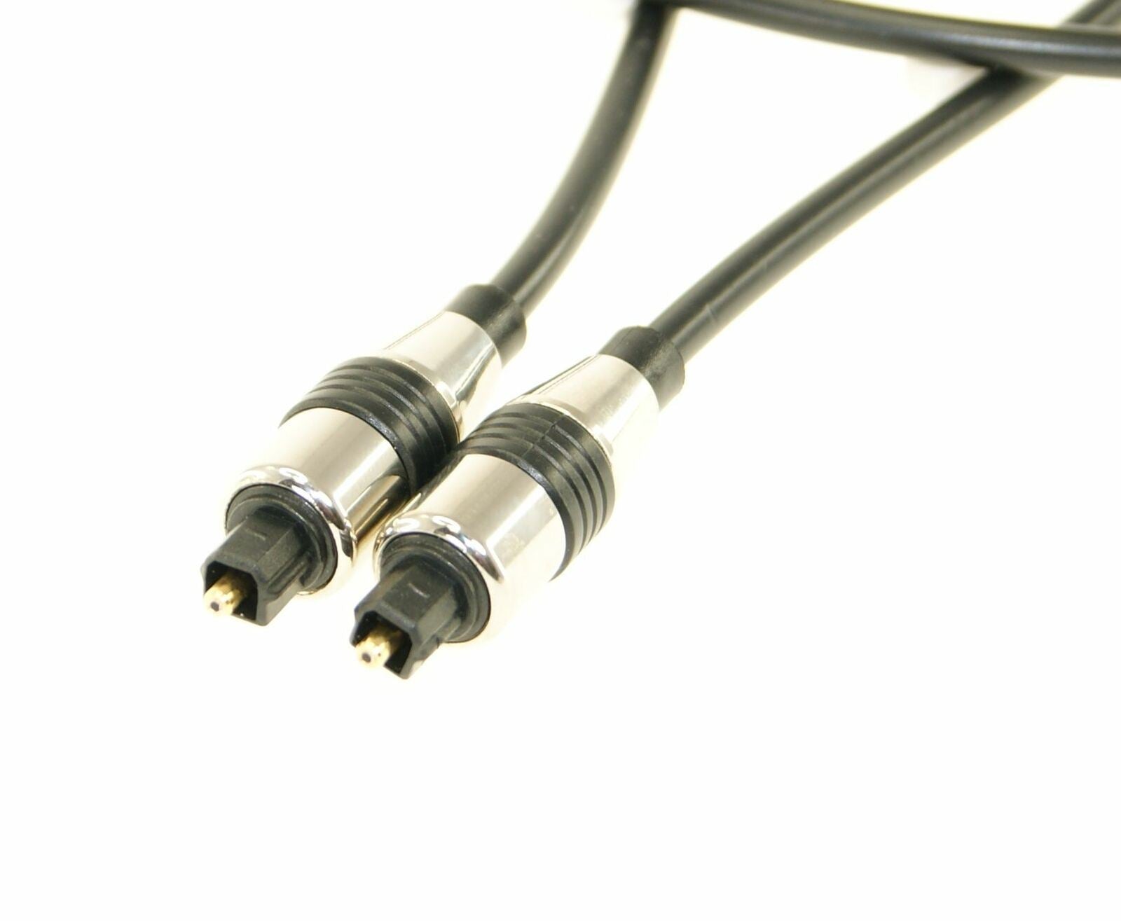 Ex-Pro Optical Audio Cable | TosLink Male | TosLink Male | 1.00 m | Round | Chrome Metal | Black