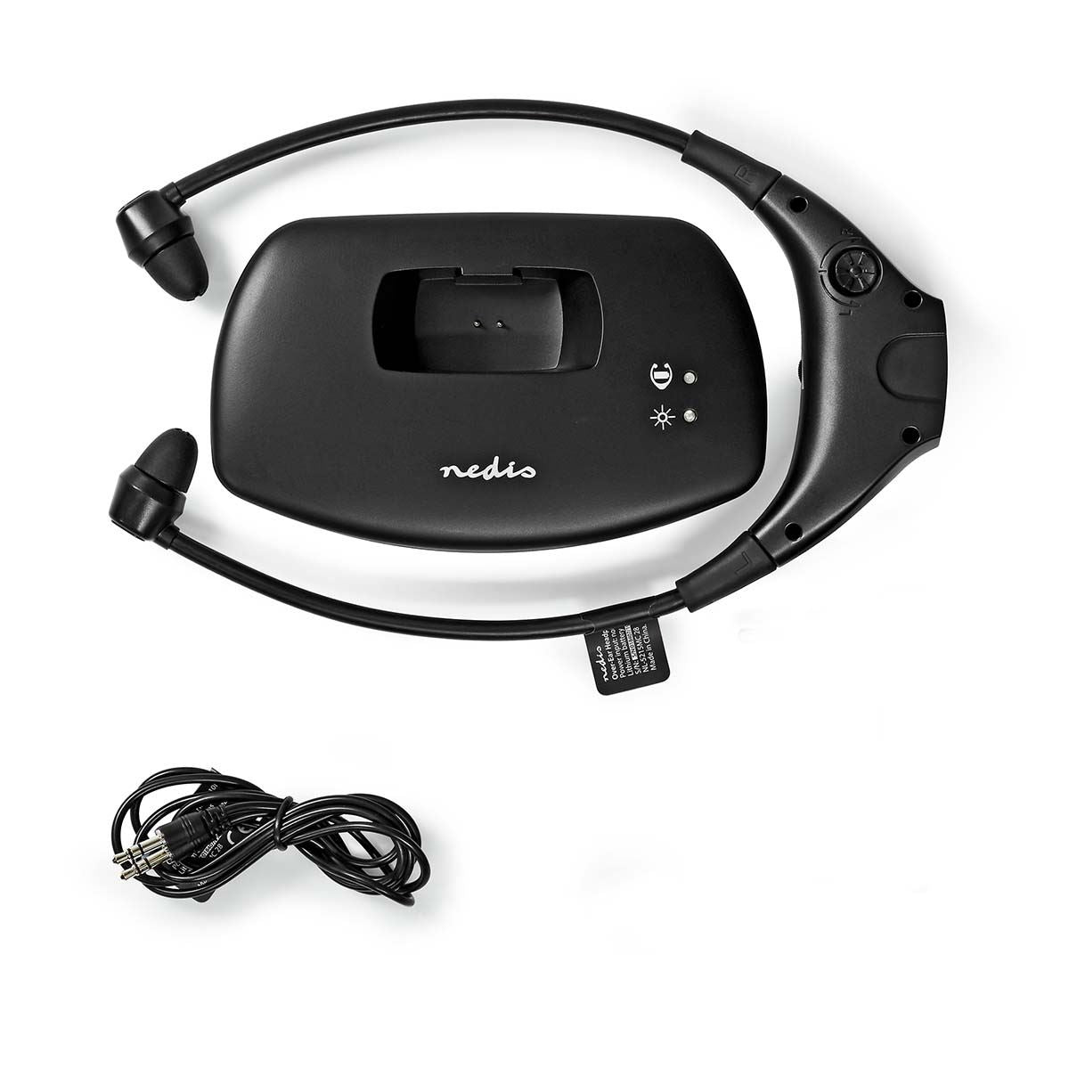 Nedis Wireless TV Headphones | RF, frequency 868 Mhz | In-Ear | Maximum battery play time: 4.5 hrs | 35 m | Digital Audio | Charging dock | Balance control | Black