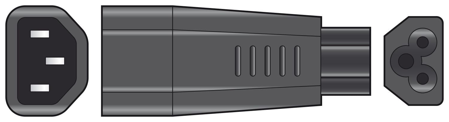 Mercury IEC C14 Kettle Socket to C5 Plug Clover Leaf Cable Convertor Adapter