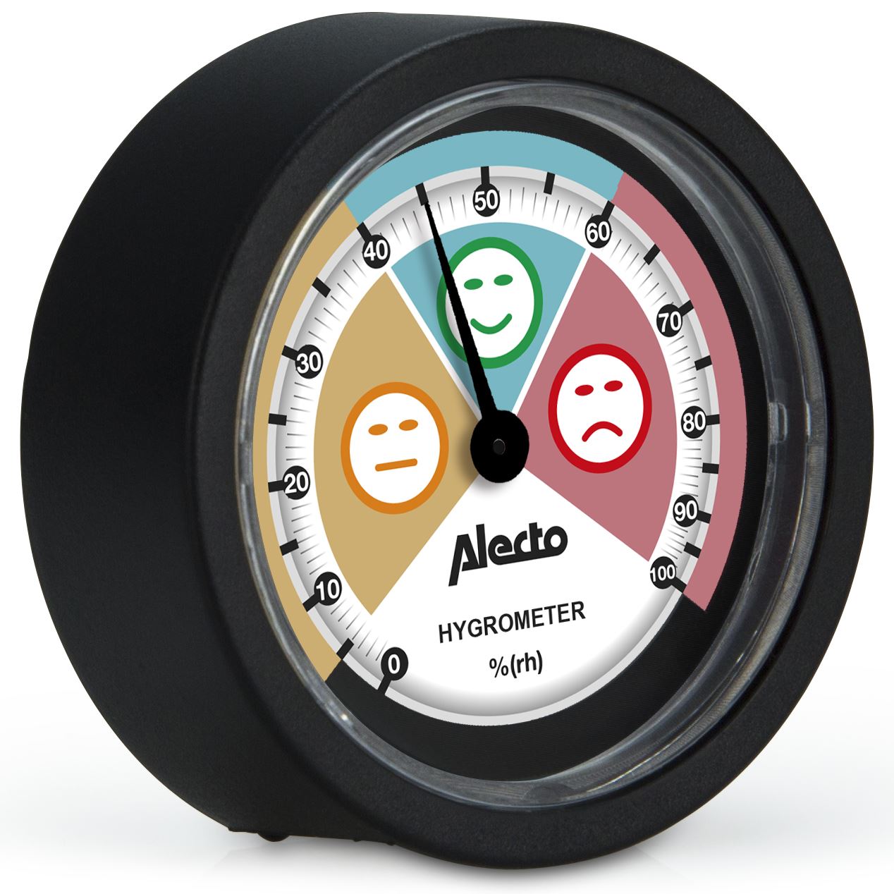 Alecto Analog Hygrometer Humidity Meter Indoor Monitor for Cellar, Room, Baby Room, Greenhouse & more - Black