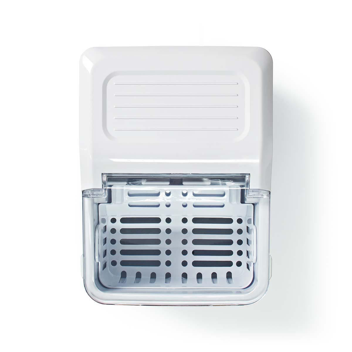 Nedis Ice Maker, Countertop Machine With 1.6L Tank, Up to 12 kg of Ice in 24hrs, Includes Removable Basket, Produces Ice Cubes in 8 Minutes - White