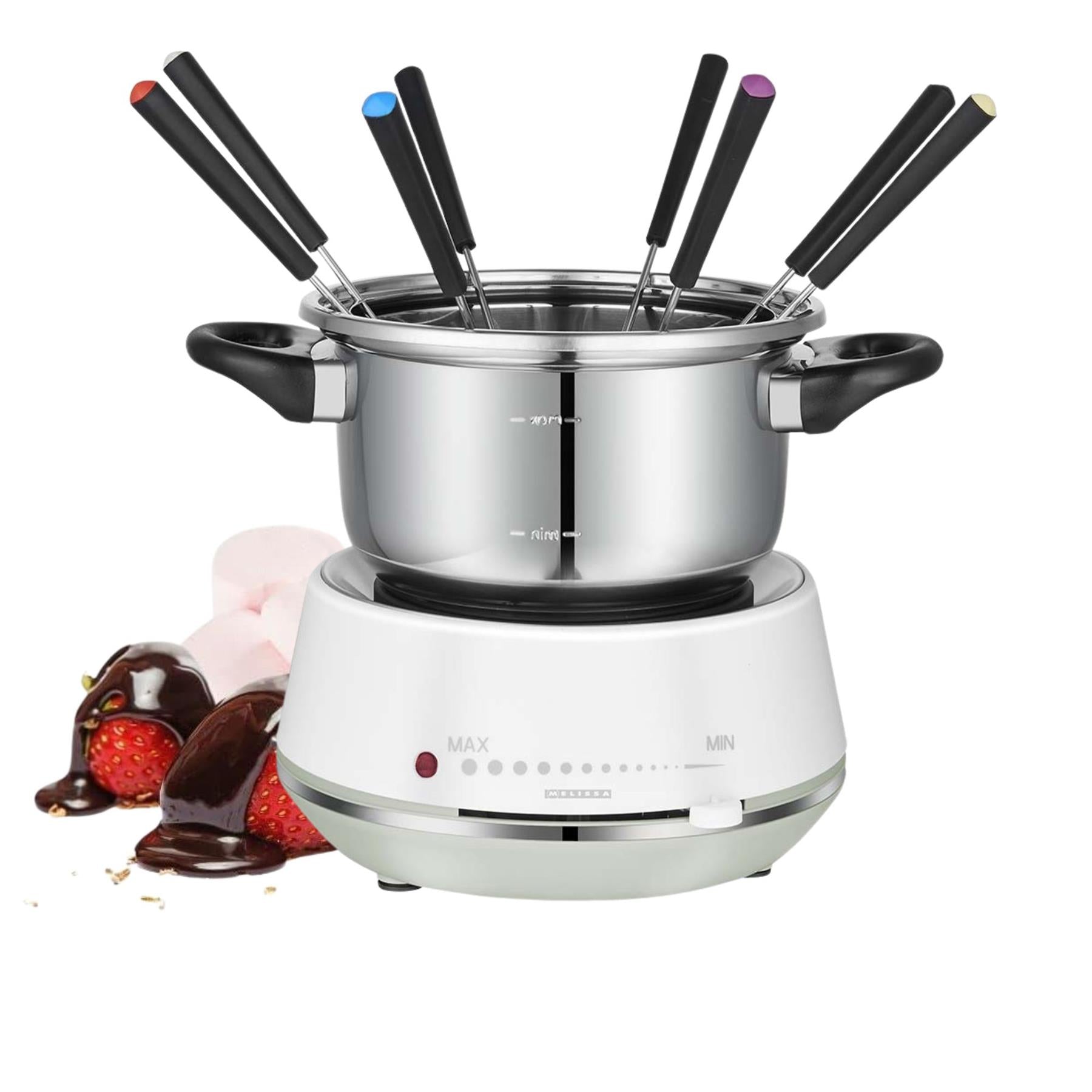 MELISSA 2L Electric Fondue Set with 8 Forks and Adjustable Temperature