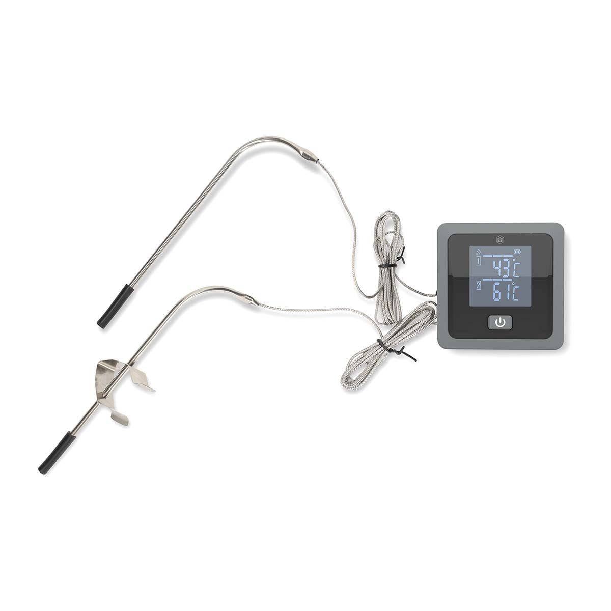 Nedis Leave-in Smart Digital Food, Meat, Baking Thermometer Temperature Probe Cooking Kitchen BBQ, with Alarm, Timer - Black