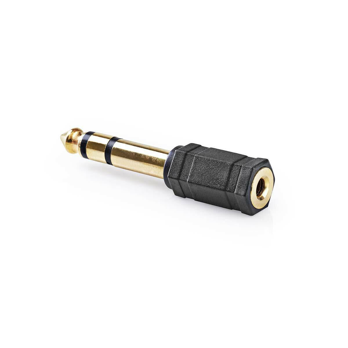 Nedis Stereo Audio Adapter | 6.35 mm Male | 3.5 mm Female | Gold Plated | Straight | ABS | Black | 10 pcs | Envelope
