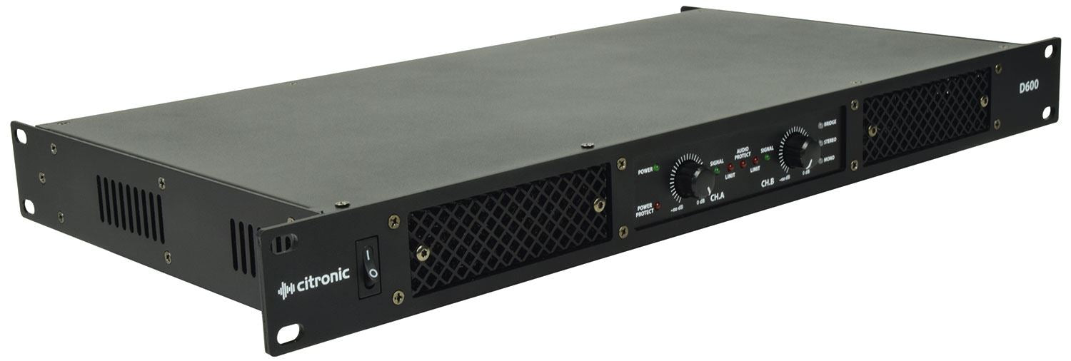 Citronic D600 Class-D Stereo Rack Mount Power Amplifier 2 x 300W RMS