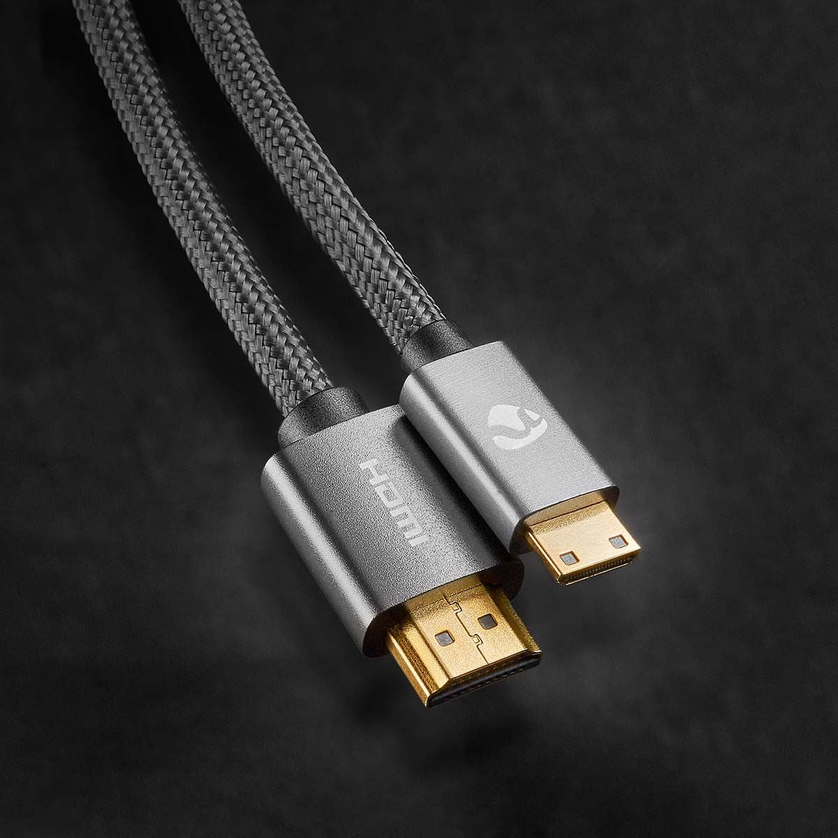 Nedis High Speed HDMI™ Cable with Ethernet | HDMI™ Connector | HDMI™ Mini Connector | 4K@60Hz | 18 Gbps | 2.00 m | Round | Cotton | Anthracite / Gun Metal Grey | Cover Window Box