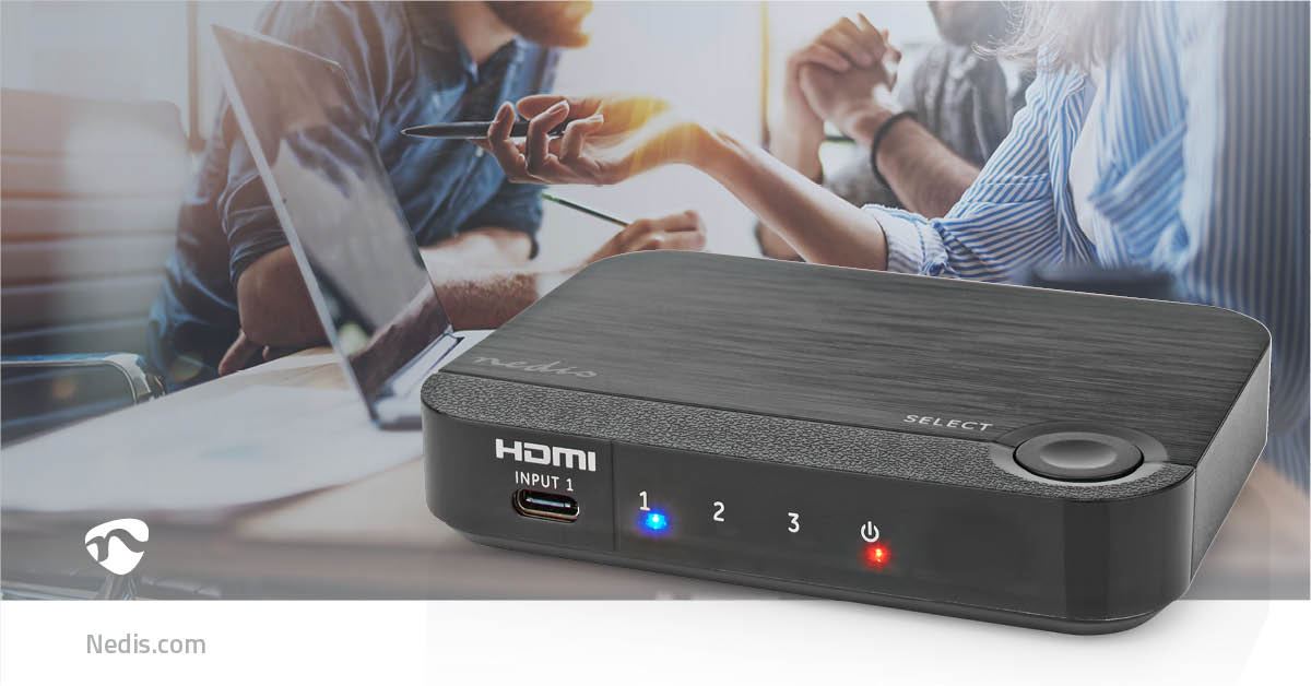 Nedis HDMI™ Converter | 1x USB-C™ / 2x HDMI™ Input | 1x HDMI™ Output | 1-way | 4K@60Hz | 18 Gbps | ABS | Anthracite