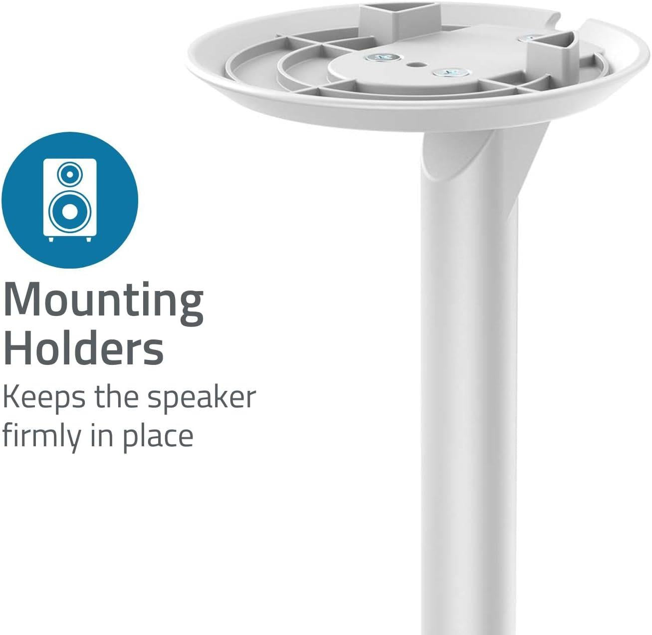 Nedis Speaker Stand Mount for Sonos Era 100, Fixed Height, Max. Capacity 3kg (Single Stand) - White