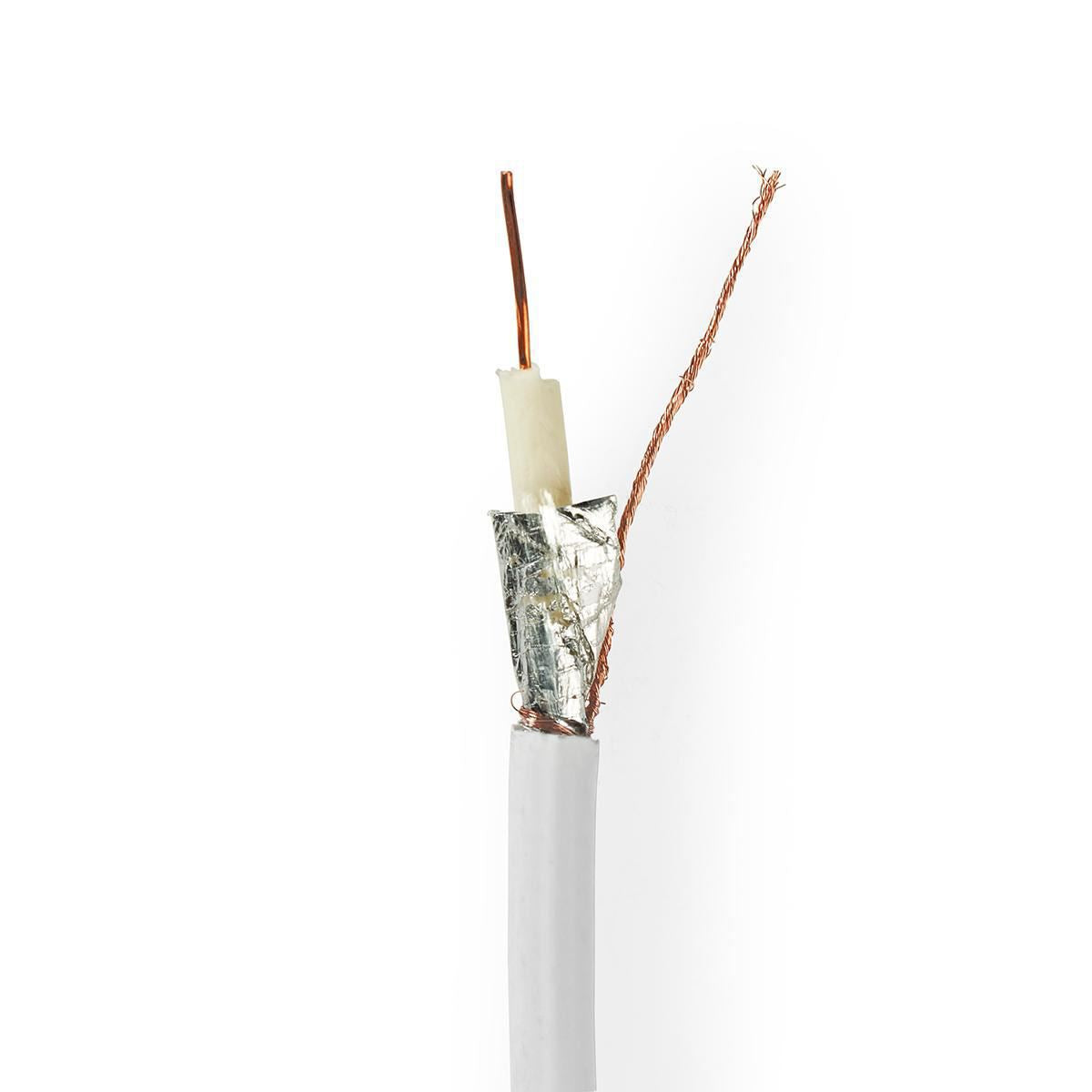 Nedis Coax Cable On Reel | RG6T | 75 Ohm | Double Shielded | ECA | 50.0 m | Coax | PVC | White