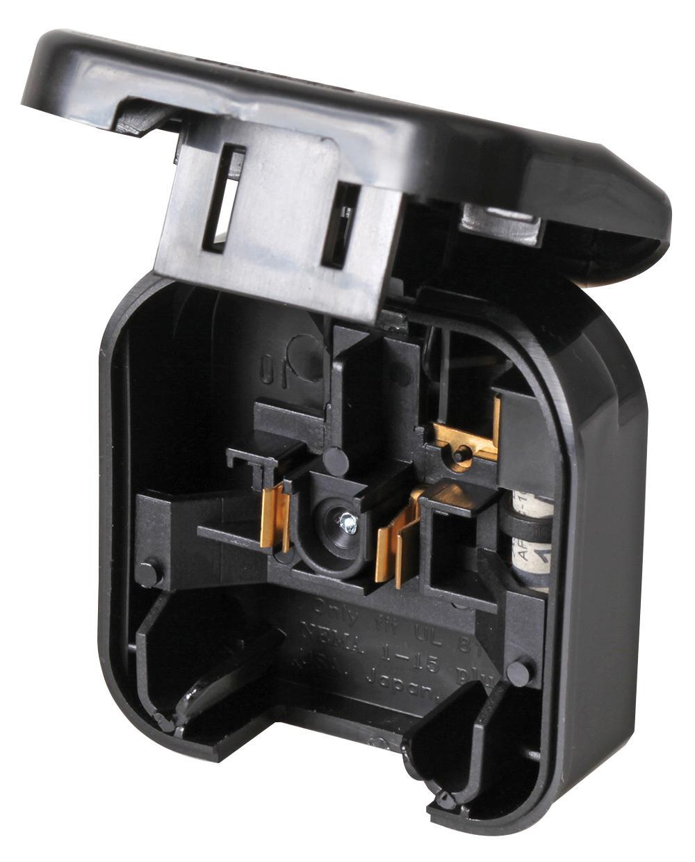 USA 2 Pin Converter Adapter Plug - Converts USA 2 Pin to UK 3 Pin Mains 10A - White