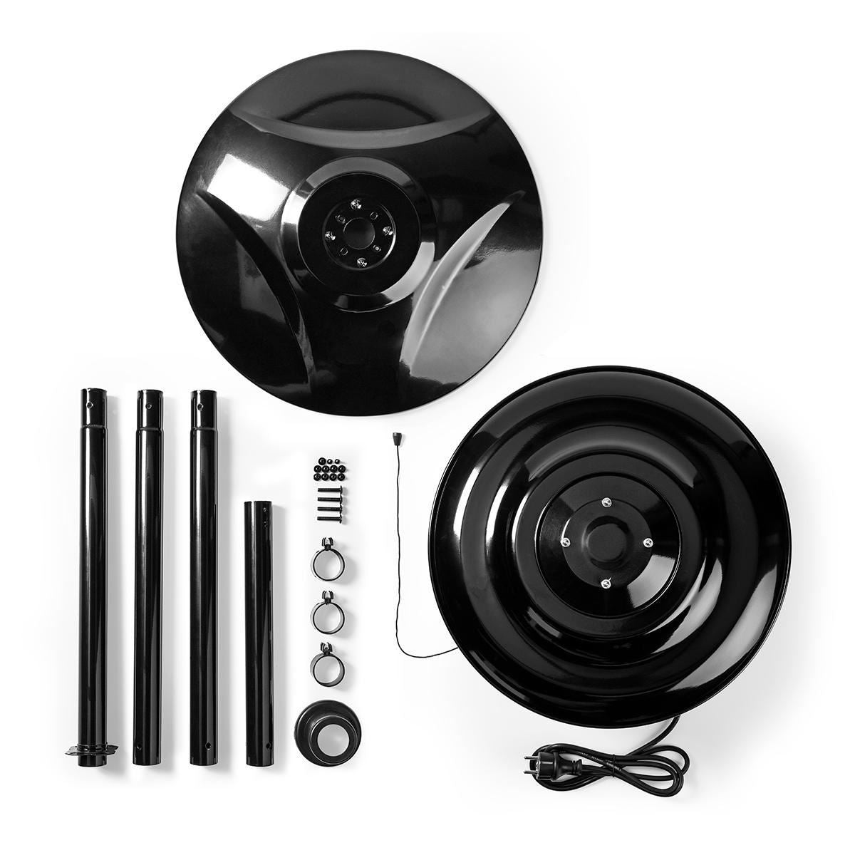 Nedis 1.5KW Outdoor Freestanding Halogen Electric Garden Patio Heater, 1500W, IP34 Rated, with Height Adjustable Stand and Tip Over Protection