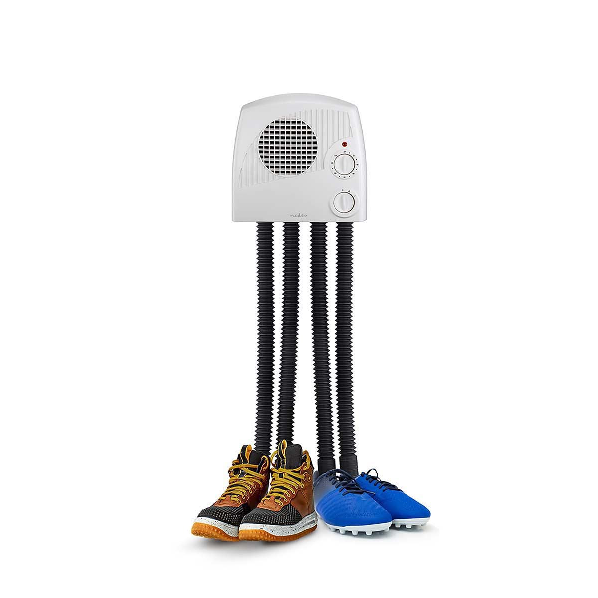 Nedis Electric 350w Shoe Dryer, Wall Mounted Boot Warmer with Heat Blower, 4 Warm Air Exhausts and Timer, Quick Drying for Wet Shoes, Gloves, Hats, Socks, Trainers, Boots and more