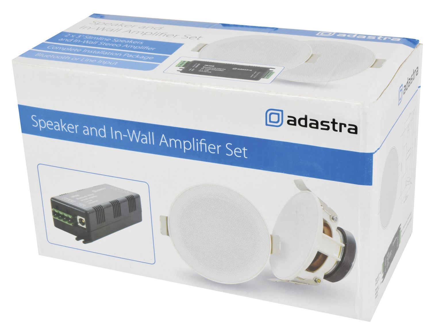 Adastra SL3 Ceiling Speaker Kit + IW30B Bluetooth Amplifier Complete Install Package