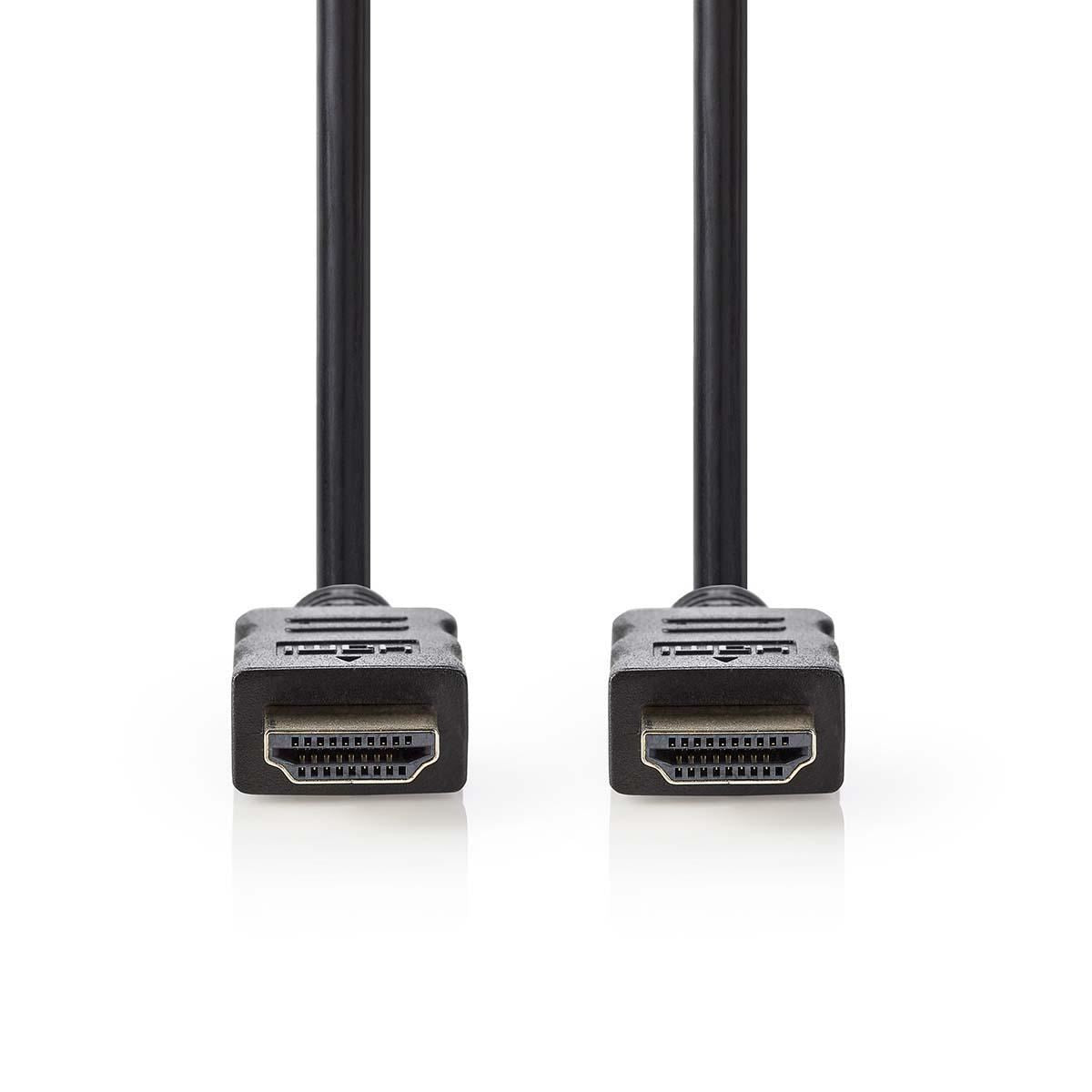Nedis High Speed HDMI™ Cable with Ethernet | HDMI™ Connector | HDMI™ Connector | 4K@30Hz | ARC | 10.2 Gbps | 0.50 m 50cm | Round | PVC | Black