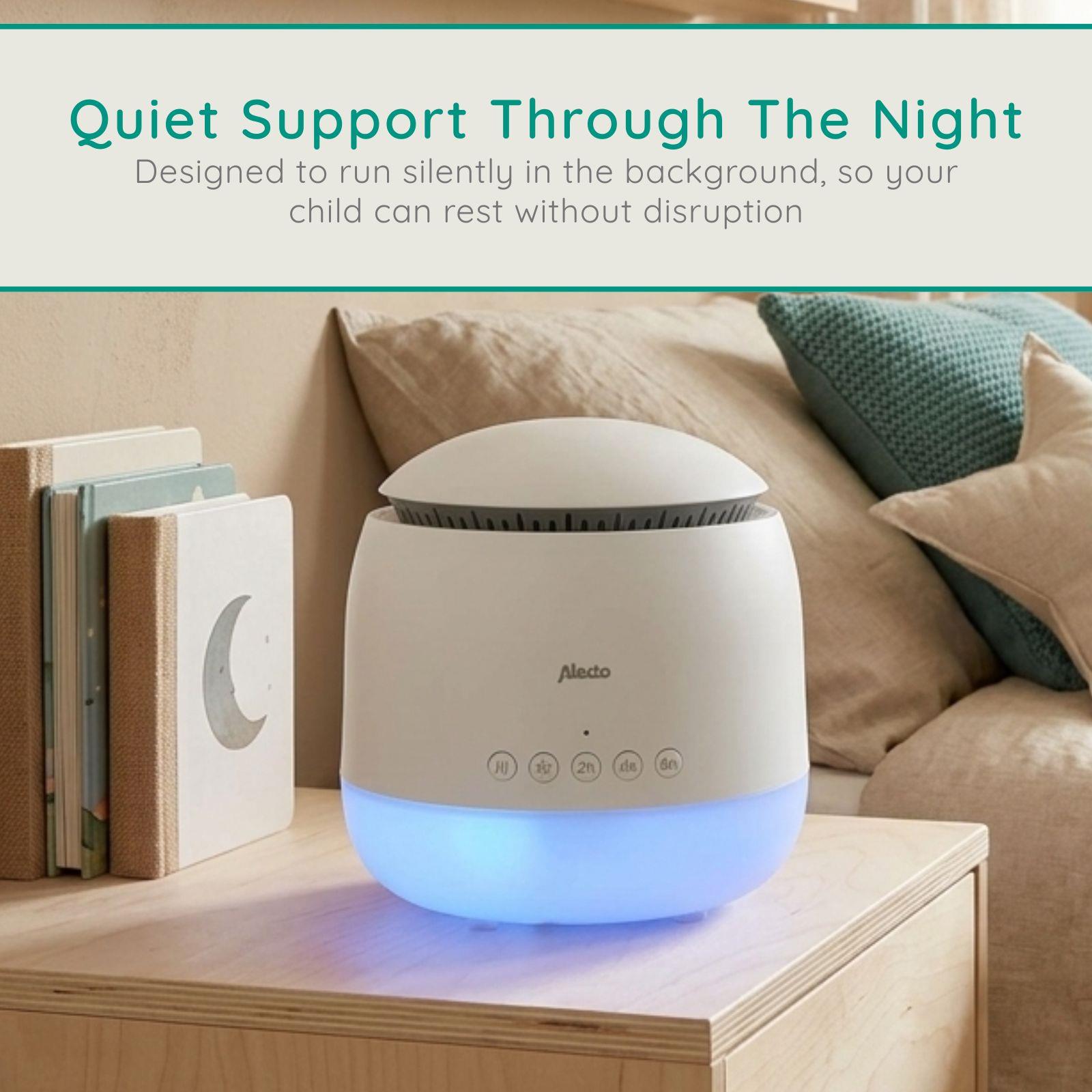 Alecto Baby Ultrasonic Aroma Diffuser, Scented Vaporizer Humidifier, Ｑuiet Diffuser With Timer Settings, Waterless Auto-Off & Night Light Projector