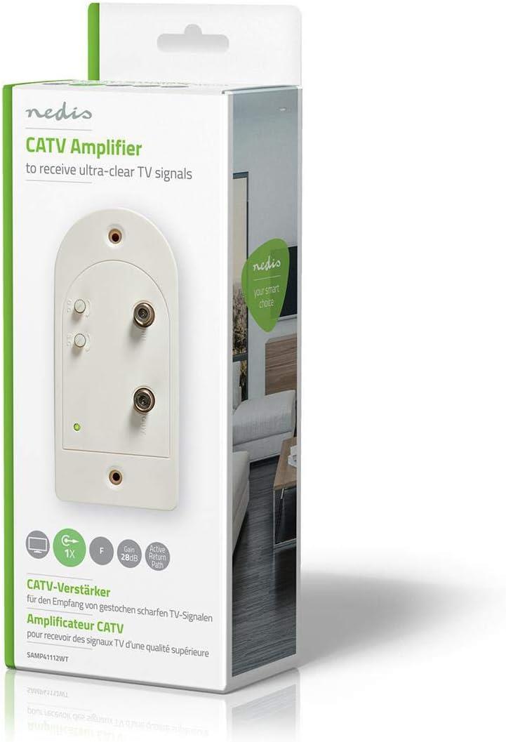 Nedis CATV Amplifier | Gain: 23 dB | 86-1006 MHz | Number of outputs: 4 | Gain control | Return path | White