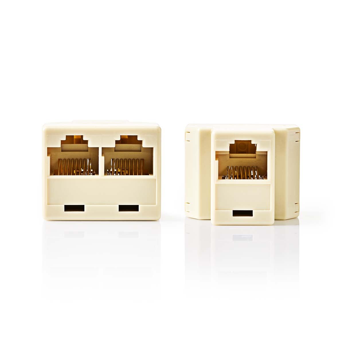 Nedis Telecom Network Splitter | RJ45 Female | 2x RJ45 Female | Gold Plated | Ivory | PVC | Box