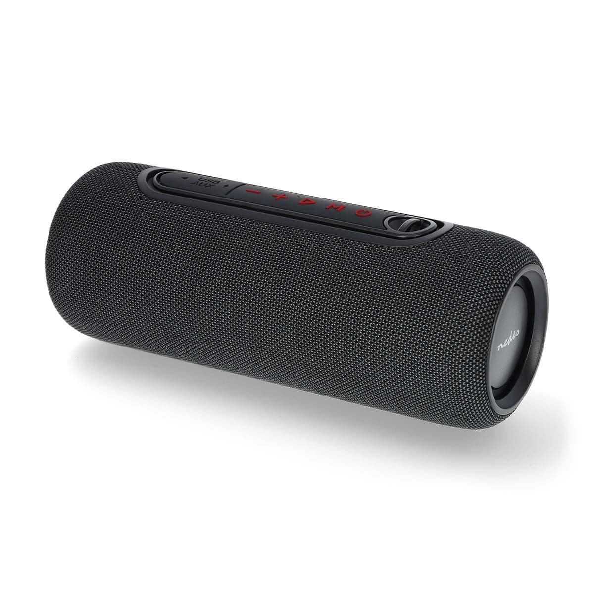 Nedis Bluetooth Speaker, Portable 30W with TWS, RGB Lights & Mic, Compact Handheld Design, 4-Hr Playback, USB-C, IPX5 Water Resistant - Black