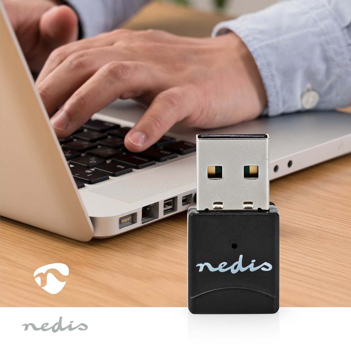 Nedis Network Dongle | Wi-Fi | AC600 | 2.4/5 GHz (Dual Band) | USB2.0 | Wi-Fi speed total: 600 Mbps | Windows 10 / Windows 11 / Windows 8