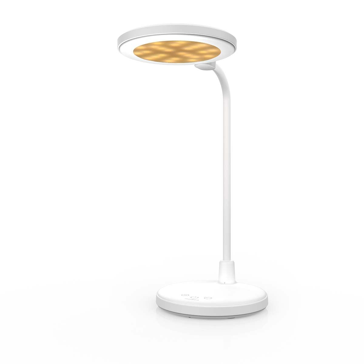 Nedis Rechargeable LED Desk Lamp with Mirror - Touch Dimmable, 3 Light Modes, Flexible Arm, USB-C, Makeup & Reading Light
