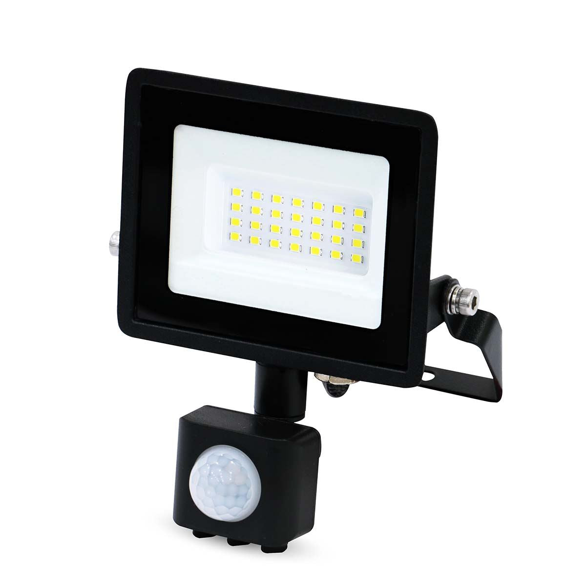 Nedis LED Floodlight with Motion Sensor - 20W Outdoor Security Light, 1620lm, 4000K Neutral White, Adjustable Timer, IP Rated, Wall Mount