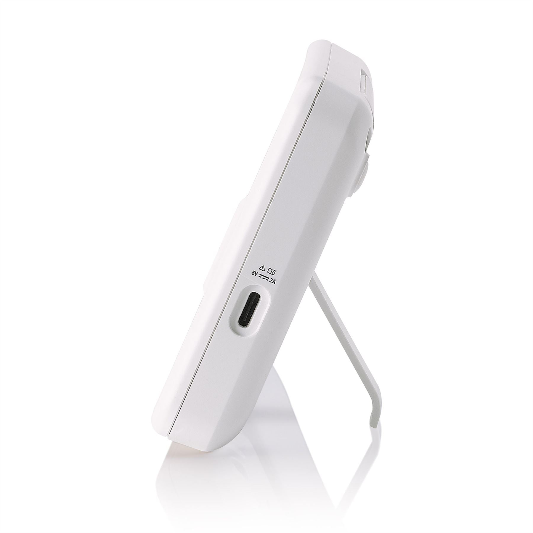 Alecto DVM-2050 Video Baby Monitor with Camera, 5.0" Inch No Wifi Baby Monitor, Temperature, Night Light, Night Vision, Lullaby, Two-Way Audio - White