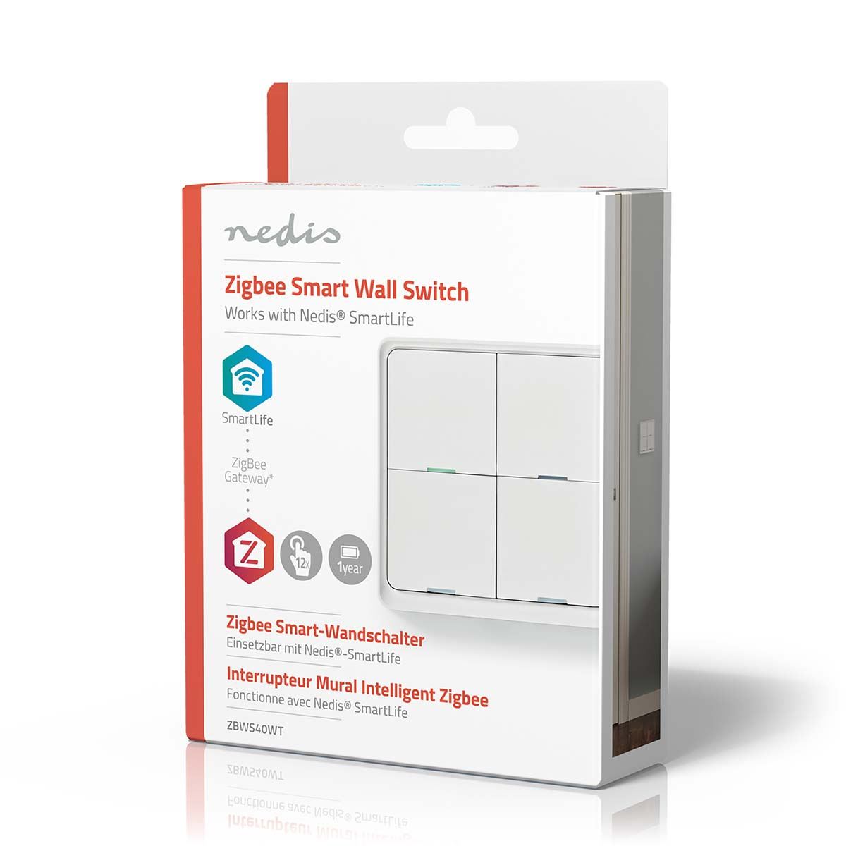 Nedis SmartLife Wall Switch | Wall Mount | Android™ / IOS | Plastic | White