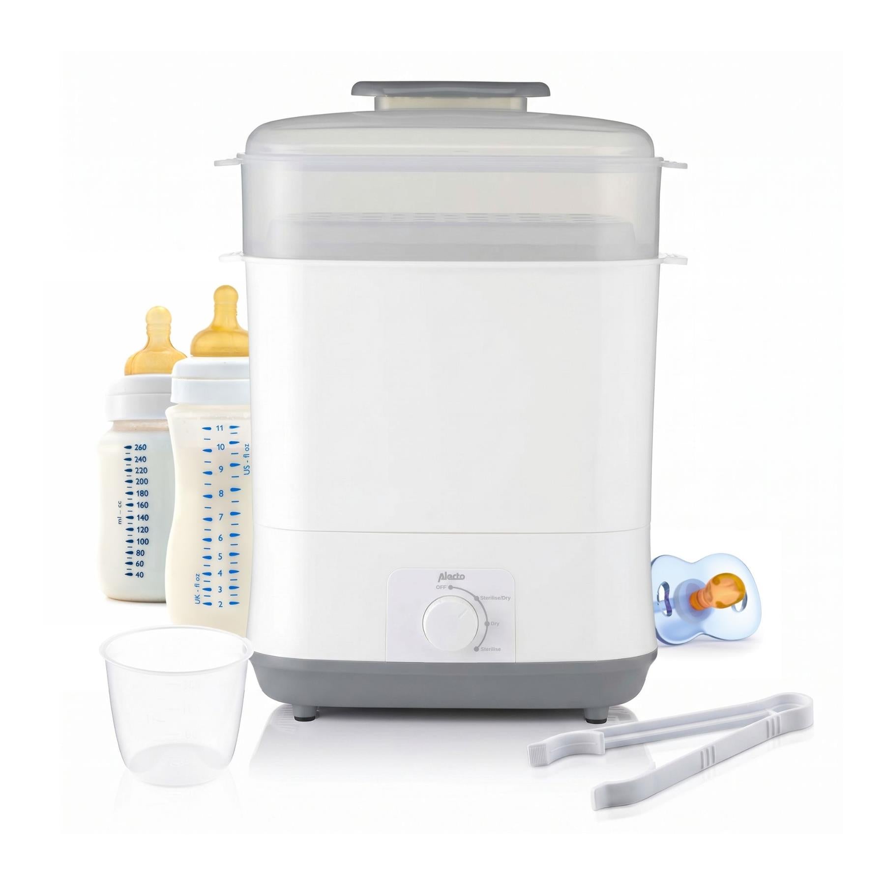 Alecto Premium Baby Bottle Steriliser and Dryer, Removes 99.9% of Bacteria, Chemical Free, Capacity 11 Bottles/Teats/Accessories | BF55