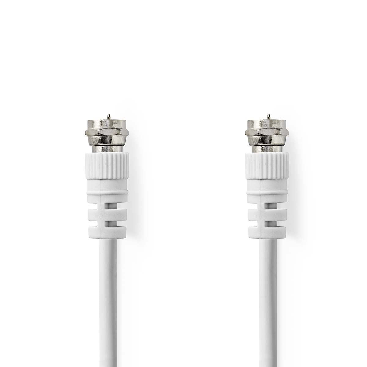 Nedis Satellite & Antenna Cable | F Male | F Male | Nickel Plated | 75 Ohm | Double Shielded | 5.00 m | Round | PVC | White | Label