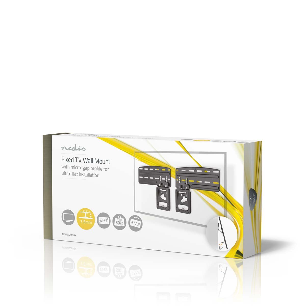 Nedis Micro-Gap Fixed TV Wall Mount for Samsung 43-85" Neo QLED, QLED (Excl. Q80A) and Crystal UHD TVs up to 60kg - Ultra Slim 7.5mm