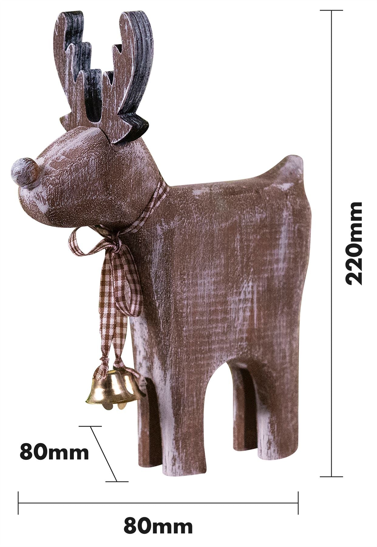 Rustic Wooden Christmas Reindeer Decoration Ornament
